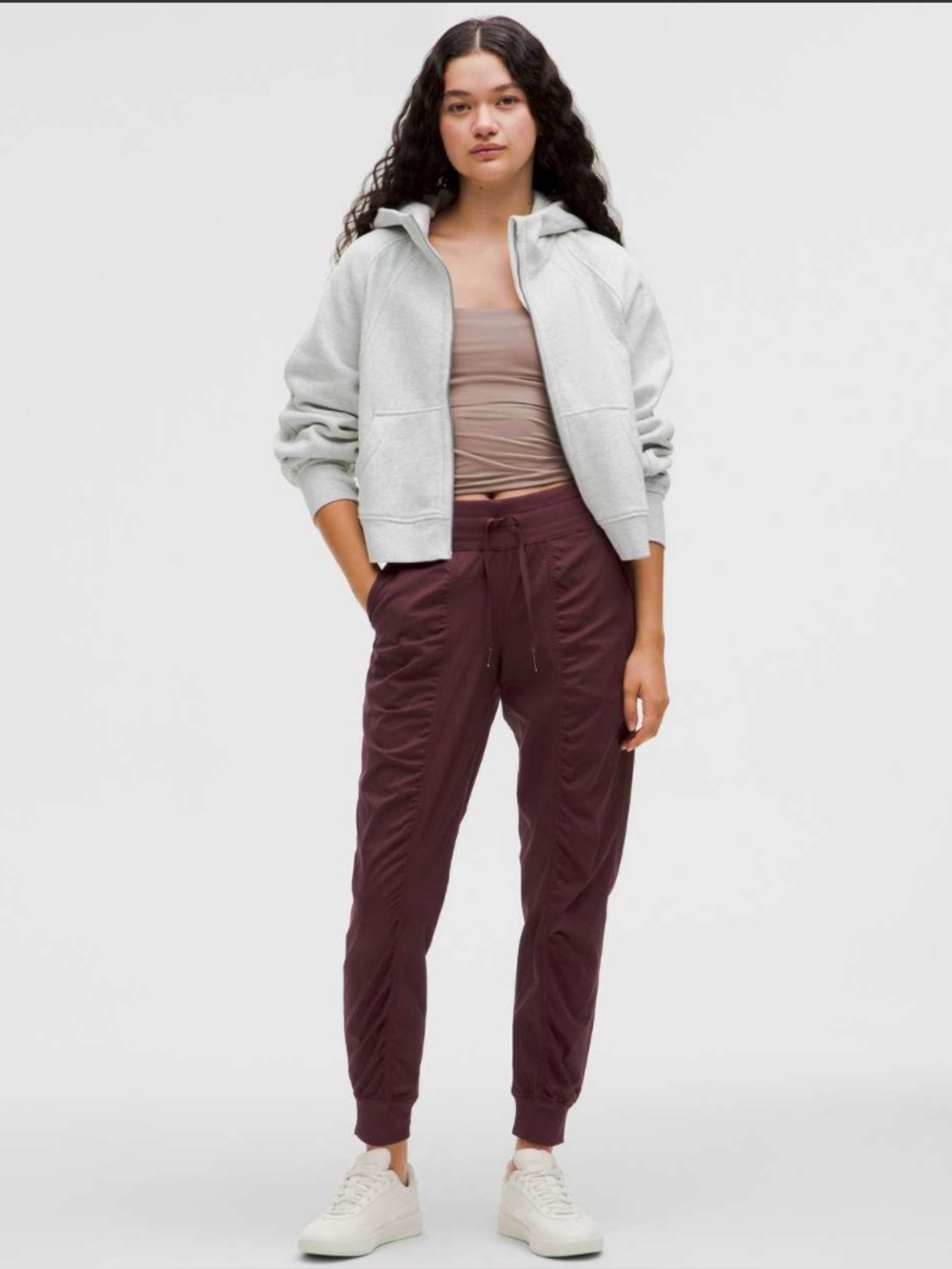 Lululemon Dance Studio Mid Rise Full Length Joggers Garnet Burgundy Size 2